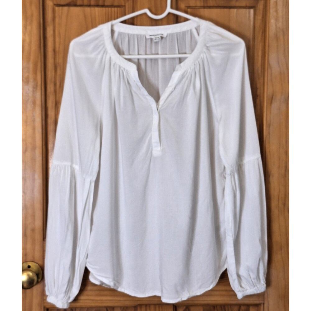 beachlunchlounge Shirt Women's XS White Coastal Beachy Summer Minimalist